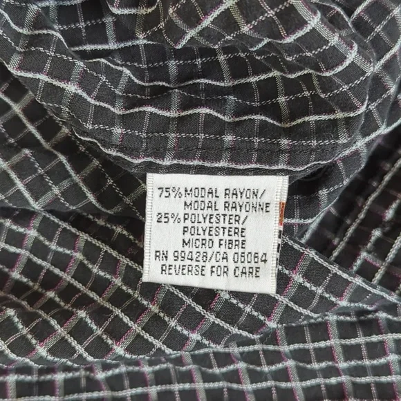 Bugatchi Uomo Men’s Black White Check Long Sleeve Button Down Shirt L - Picture 5 of 11